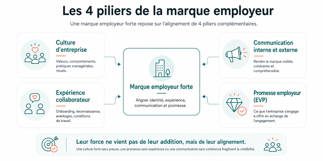 Les 4 piliers de la marque employeur