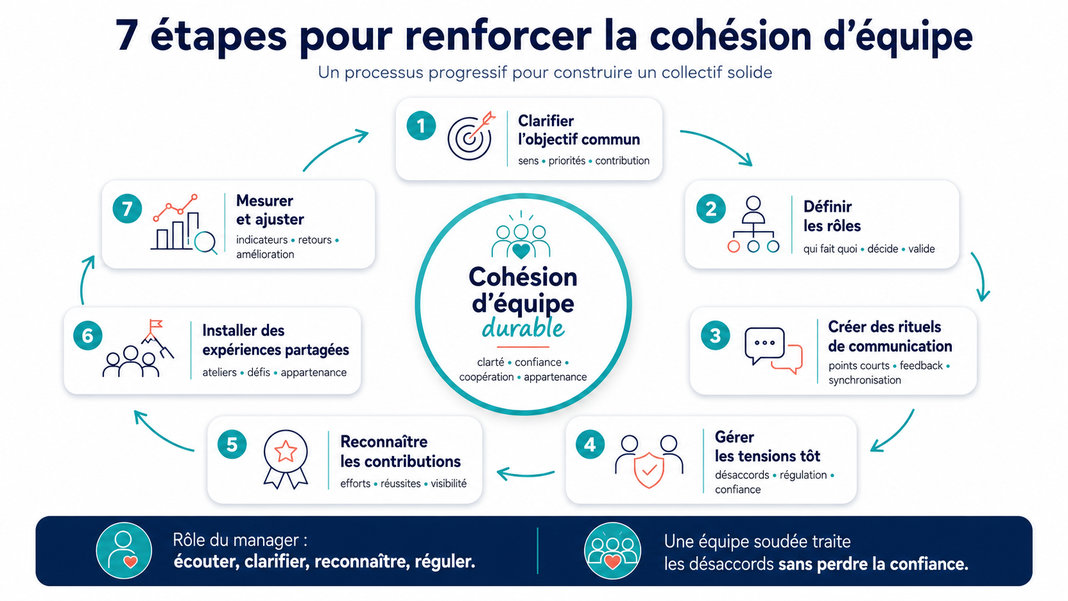 Les 7 étapes pour renforcer la cohésion d'équipe