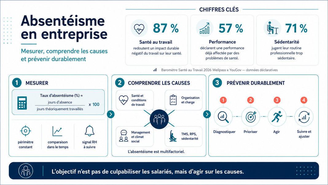Infographie de l'absentéisme au travail