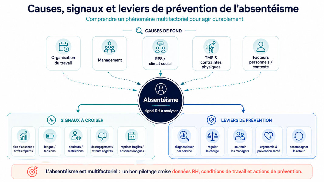 Causes, signaux et leviers de prévention de l'absentéisme au travail
